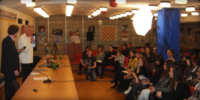 Gil Bettman lectures at Institute of Film, Television and Radio, Estankino, Moscow.